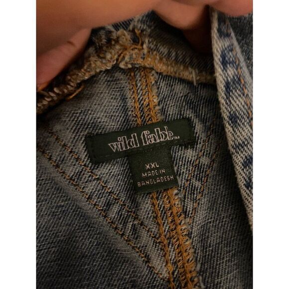 NWT Wild Fable women's Distressed Denim Overall Shorts Adjustable Straps sz XXL - Picture 9 of 10